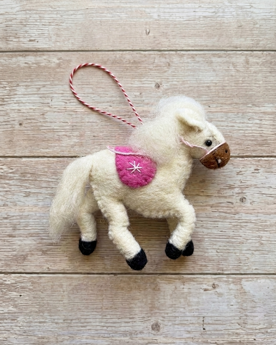 Sugarplum Pony Wool Ornament