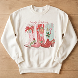 Cowgirl Christmas Boots Sweatshirt