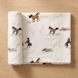 Wild Horses Stretch Knit Swaddle Blanket