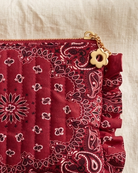 Cowgirl Bandana Cosmetic Pouch (Red)