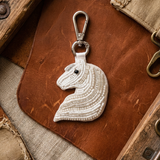 Regal White Horse Keychain