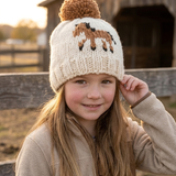 Gorro de punto Pony (crema)