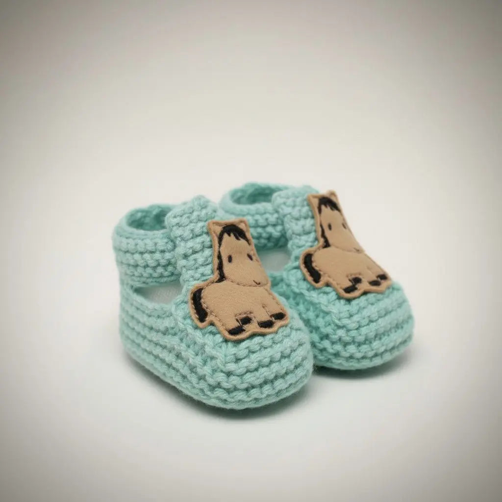 Pony Booties Hand - knit (Mint) - Bridle Up Hope Shop