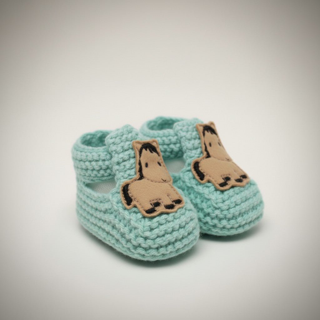Pony Booties Hand - knit (Mint) - Bridle Up Hope Shop