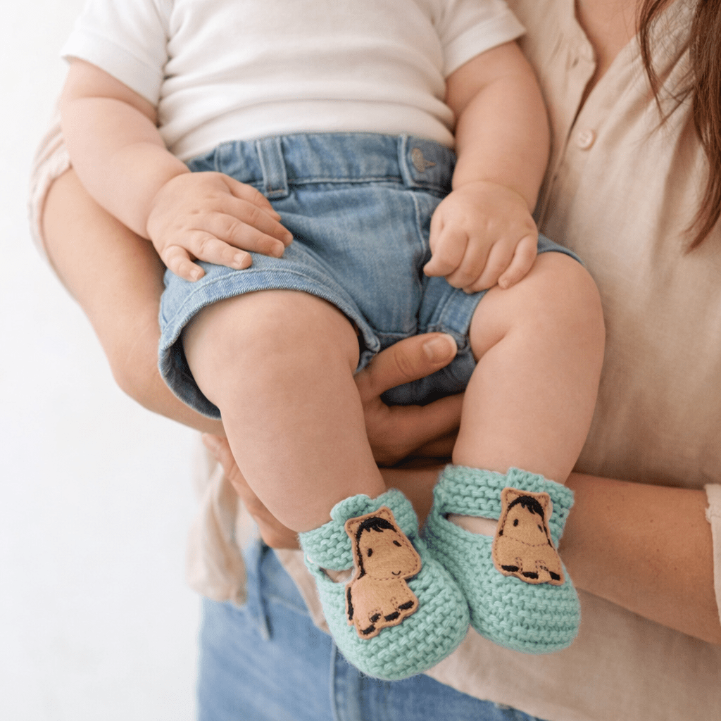 Pony Booties Hand - knit (Mint) - Bridle Up Hope Shop