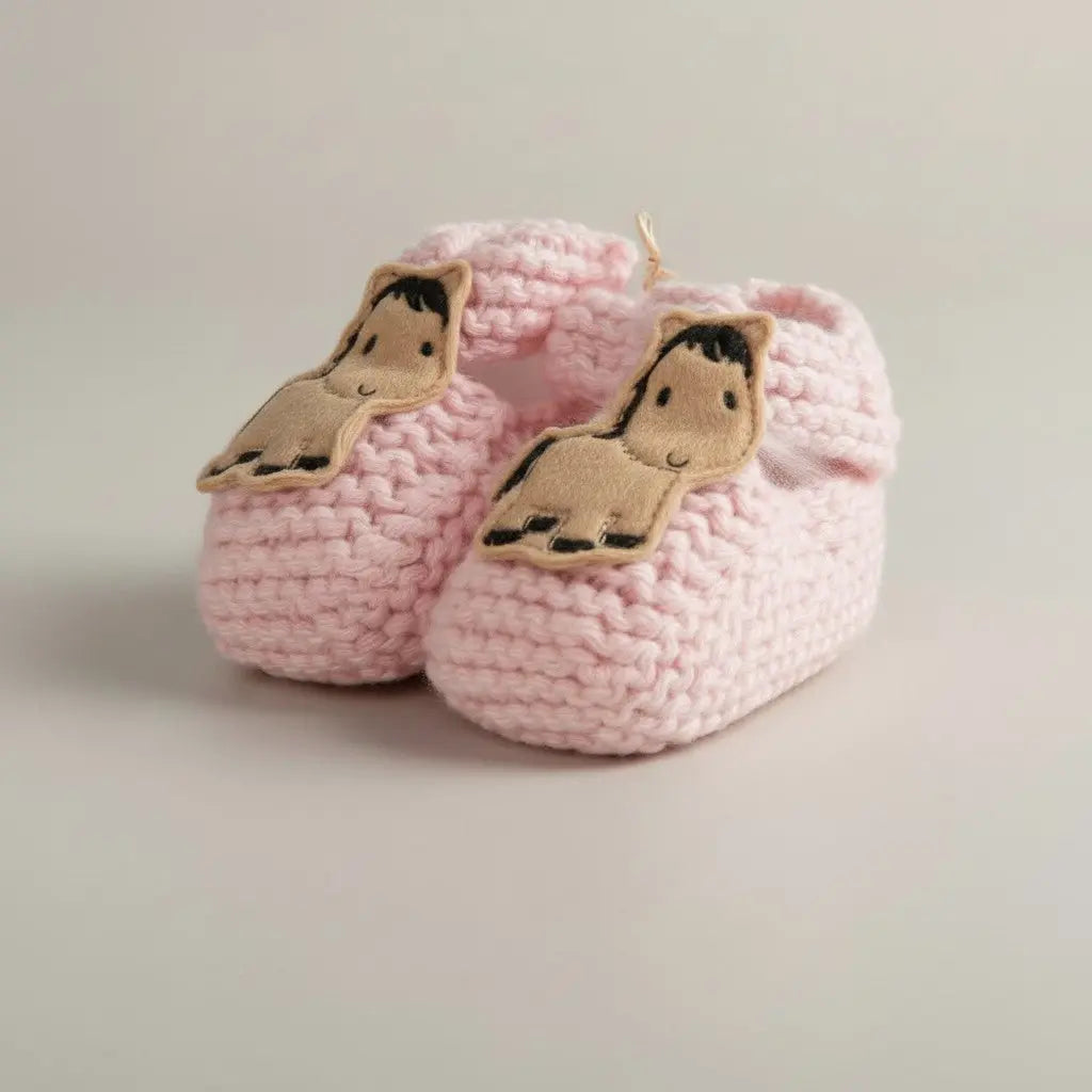 Pony Booties Hand - knit (Pink) - Bridle Up Hope Shop