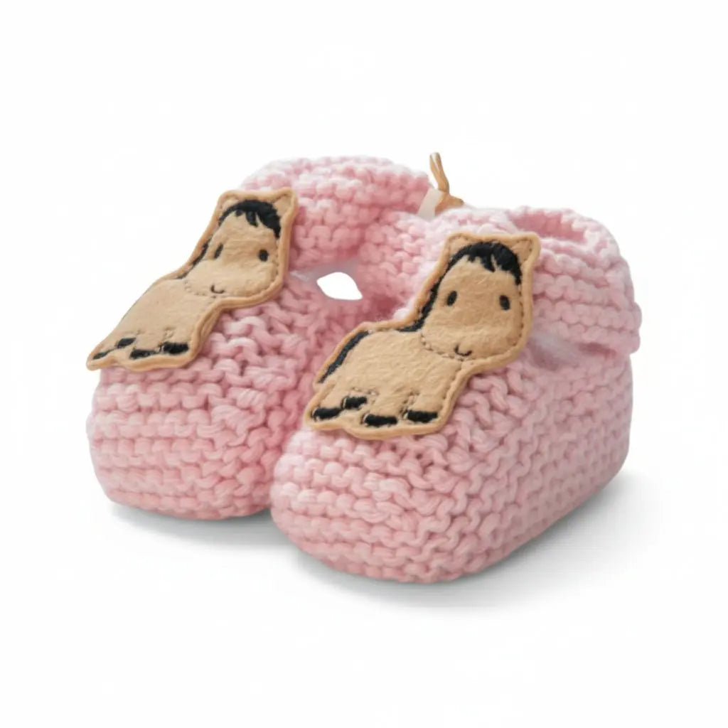 Pony Booties Hand - knit (Pink) - Bridle Up Hope Shop