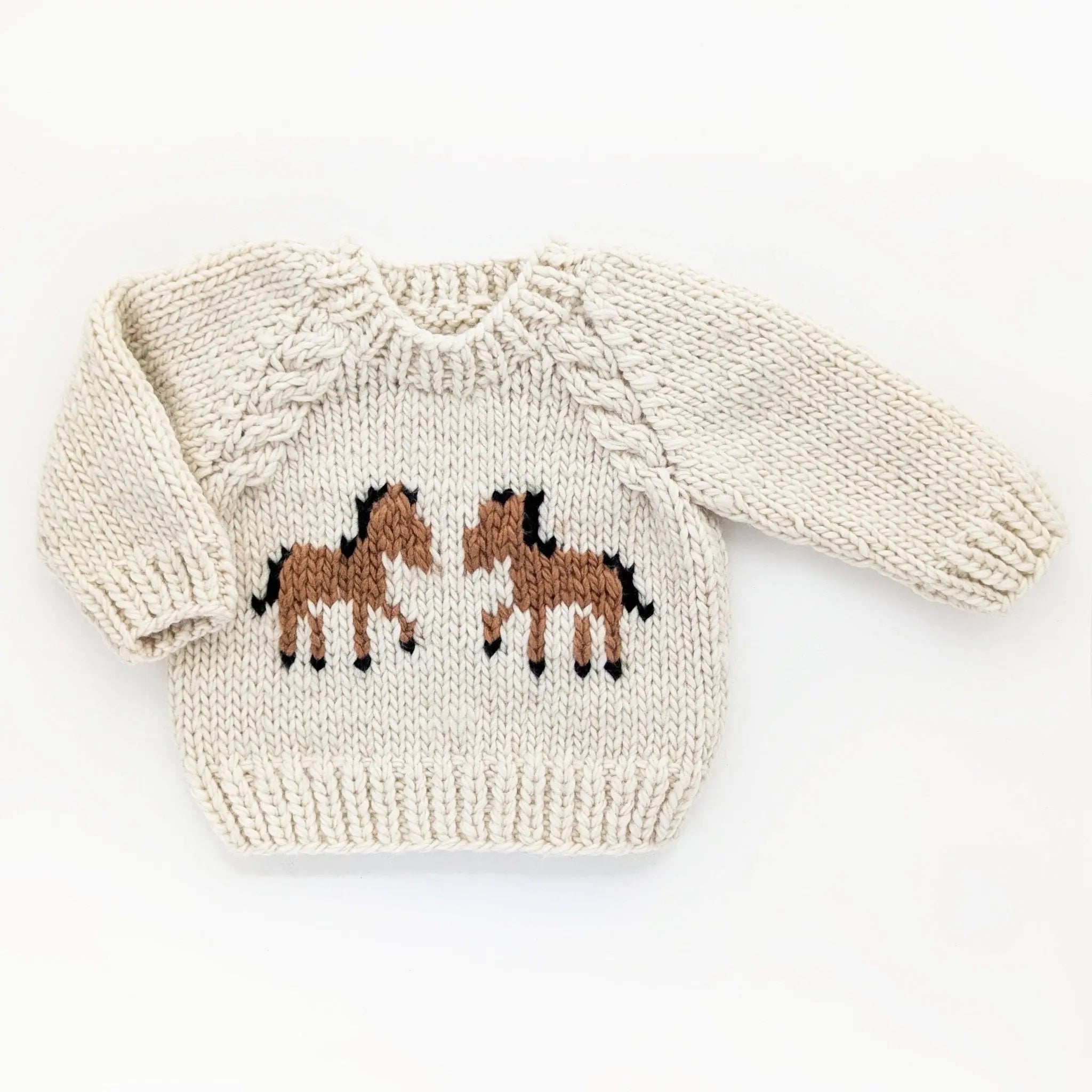Pony Handknit Sweater (Cream) - Bridle Up Hope Shop