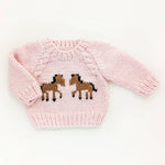 Pony Handknit Sweater (Pink) - Bridle Up Hope Shop