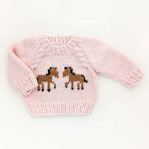 Pony Handknit Sweater (Pink) - Bridle Up Hope Shop