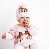 Pony Handknit Sweater (Pink) - Bridle Up Hope Shop