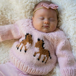 Pony Handknit Sweater (Pink) - Bridle Up Hope Shop