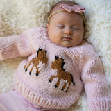Pony Handknit Sweater (Pink) - Bridle Up Hope Shop