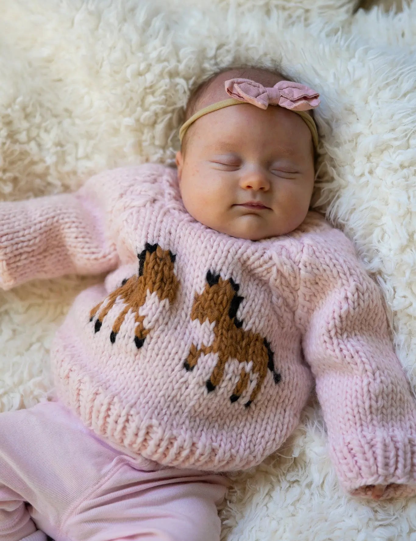 Pony Handknit Sweater (Pink) - Bridle Up Hope Shop
