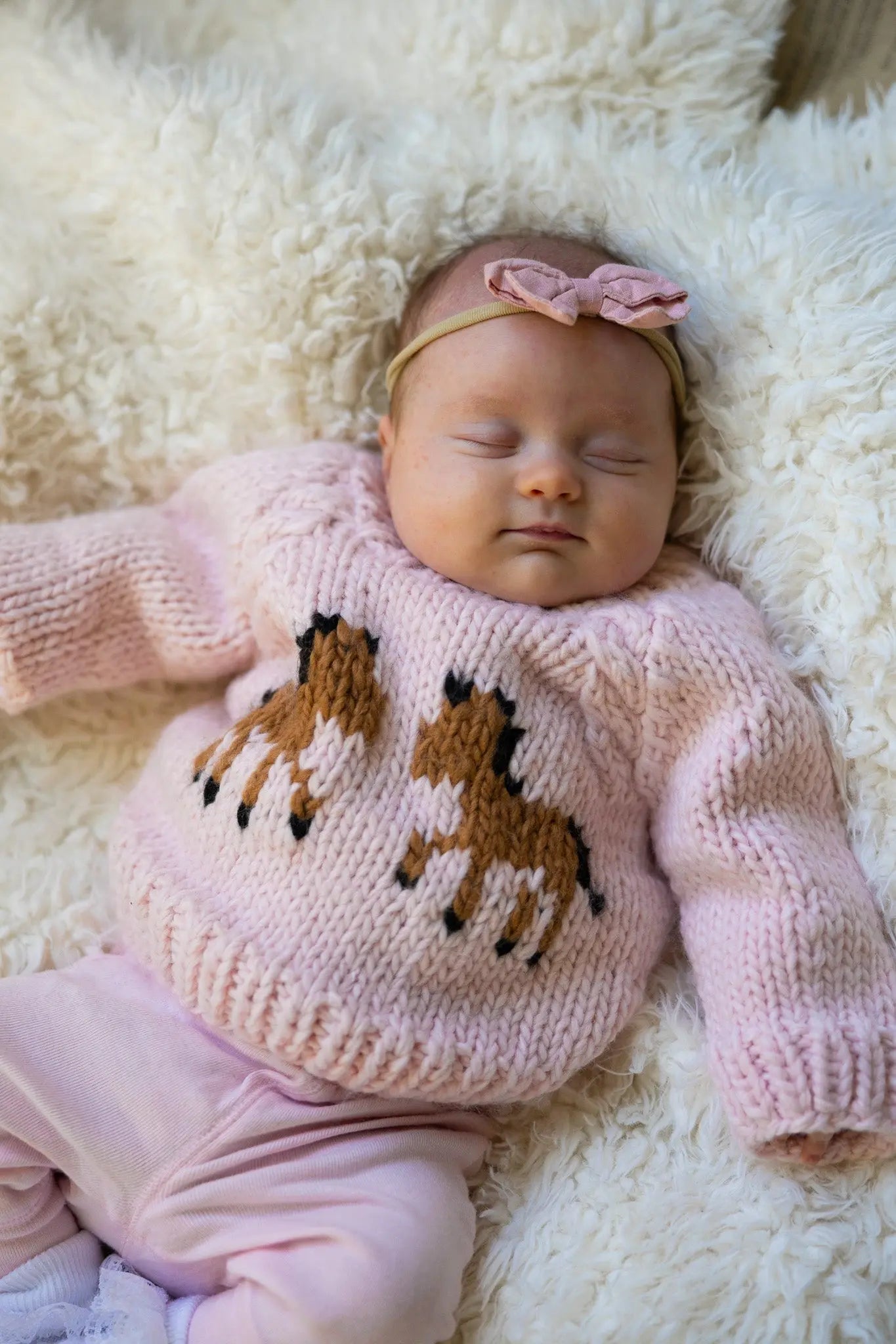 Pony Handknit Sweater (Pink) - Bridle Up Hope Shop