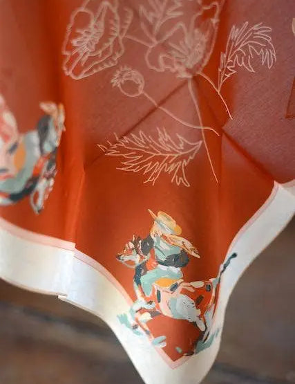 Poppy Cowgirl Silk Scarf - Bridle Up Hope Shop