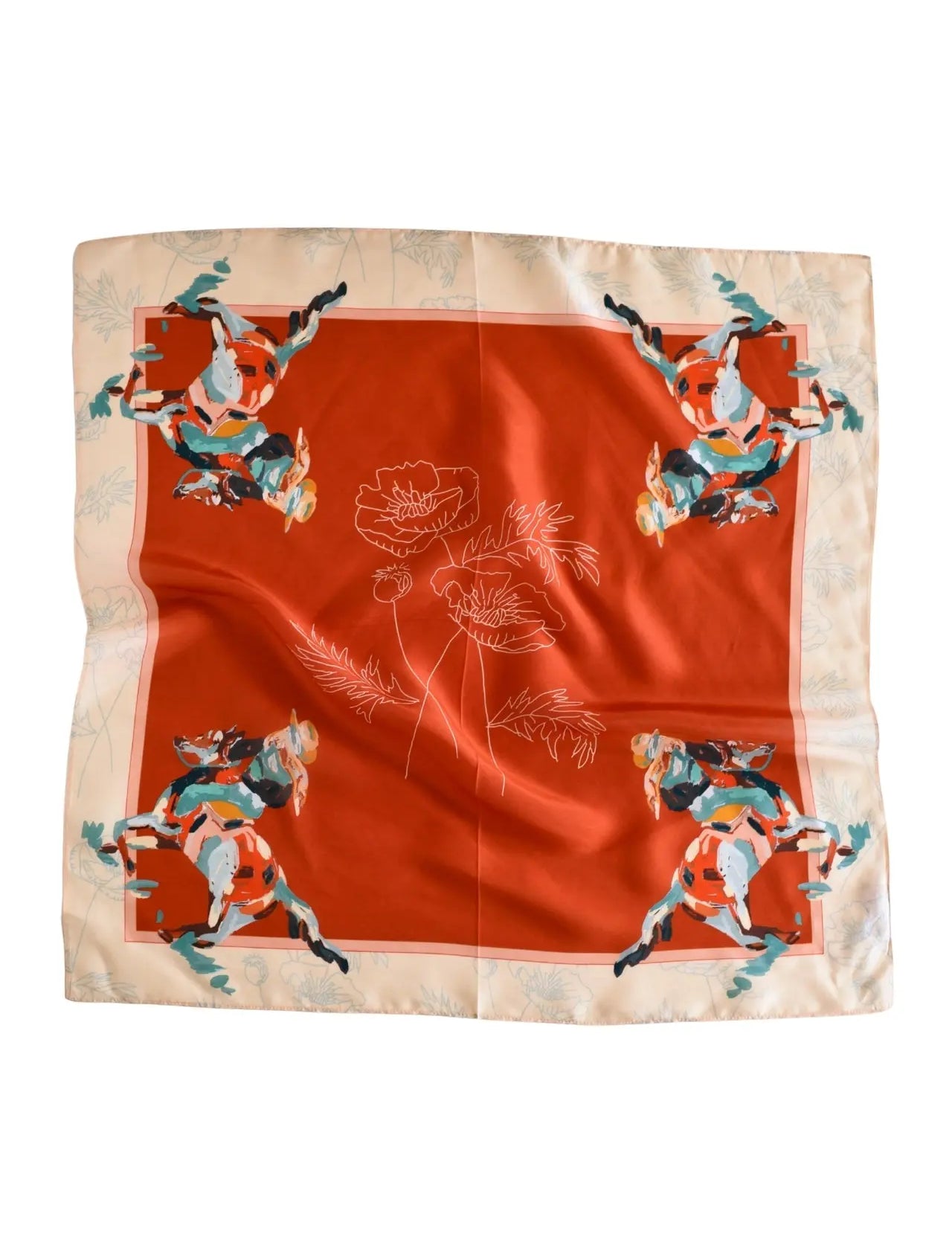 Poppy Cowgirl Silk Scarf - Bridle Up Hope Shop
