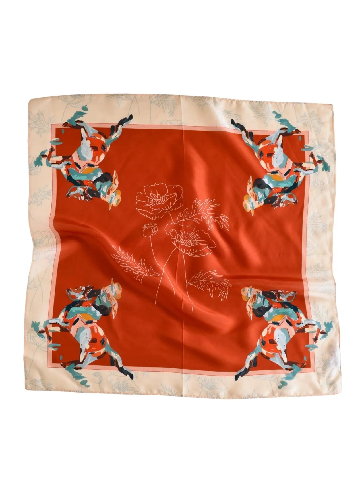 Poppy Cowgirl Silk Scarf - Bridle Up Hope Shop