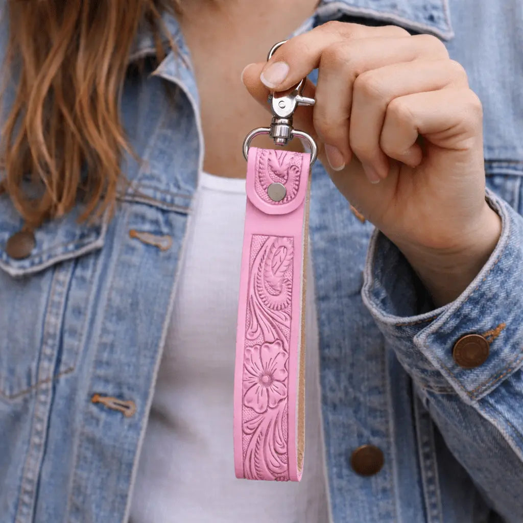 Pretty In Pink Cowgirl Keychain - Bridle Up Hope Shop