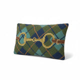 Horse Bit Plaid Wool Pillow