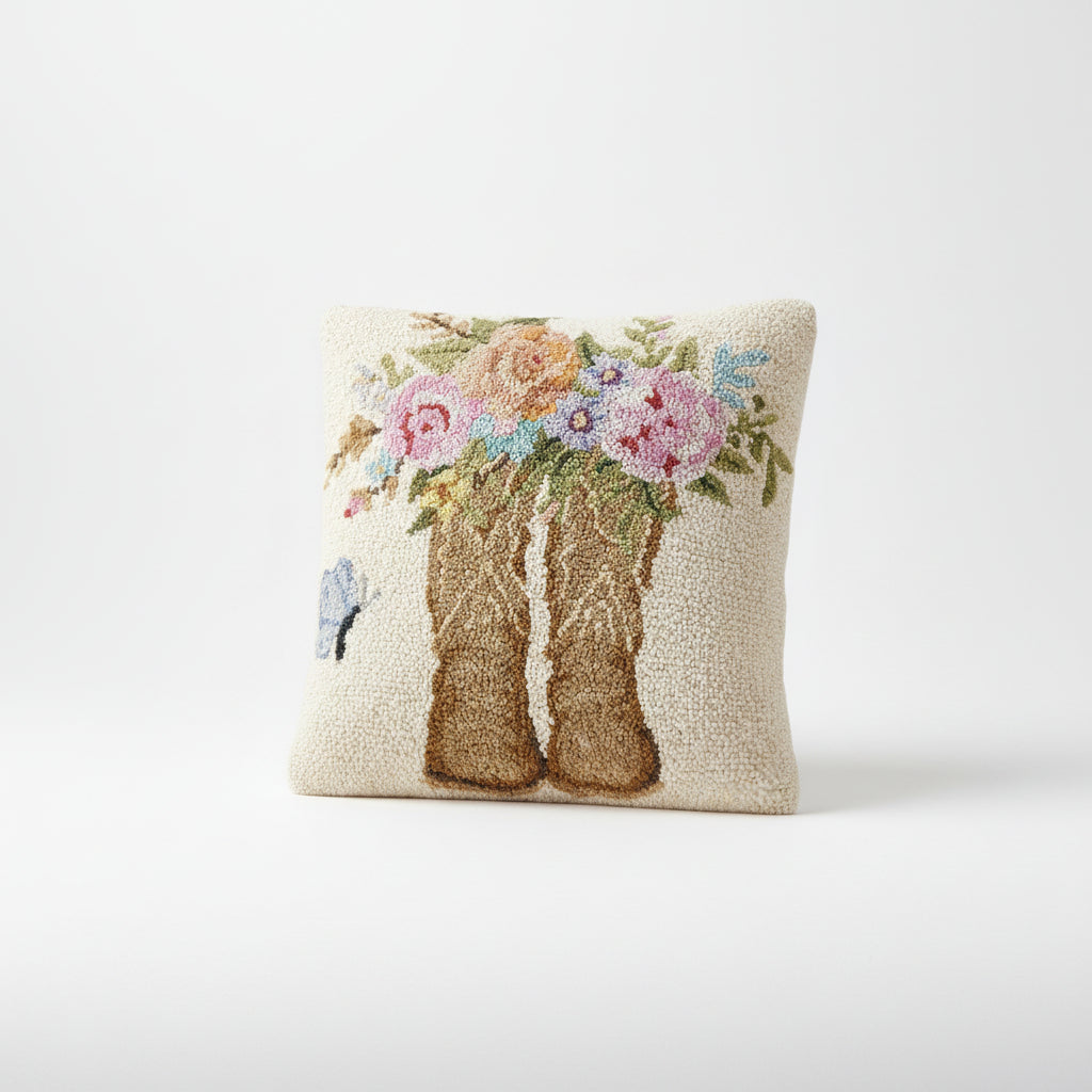 Floral Boots Hook Pillow