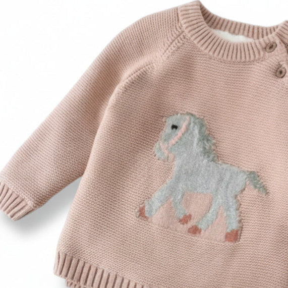 Gwenny Horse Sweater (Blush Pink)
