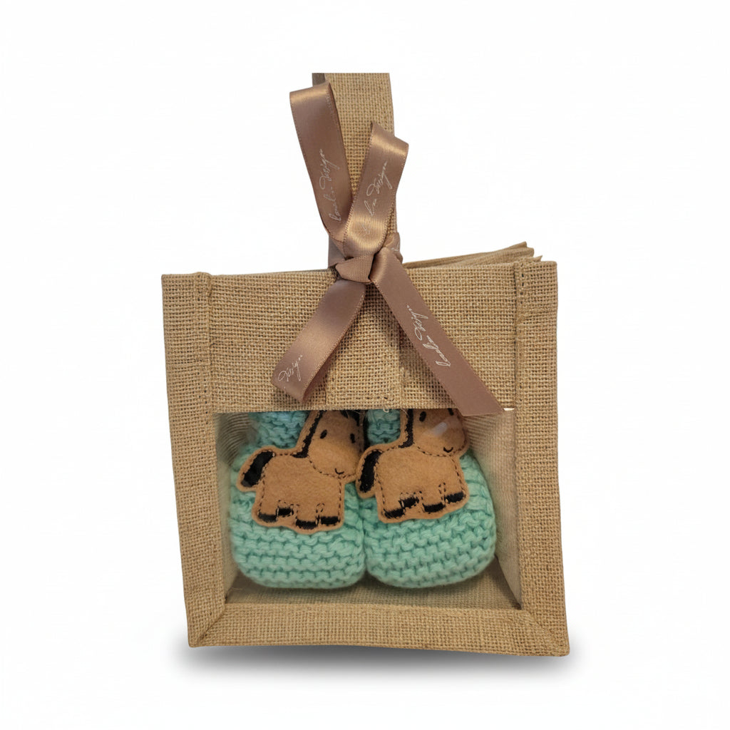 Pony Booties Hand-knit (Mint)
