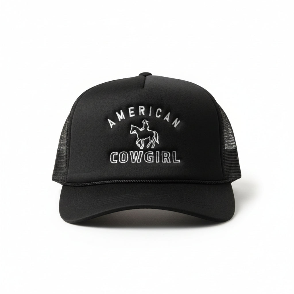 American Cowgirl Trucker Hat (Black)