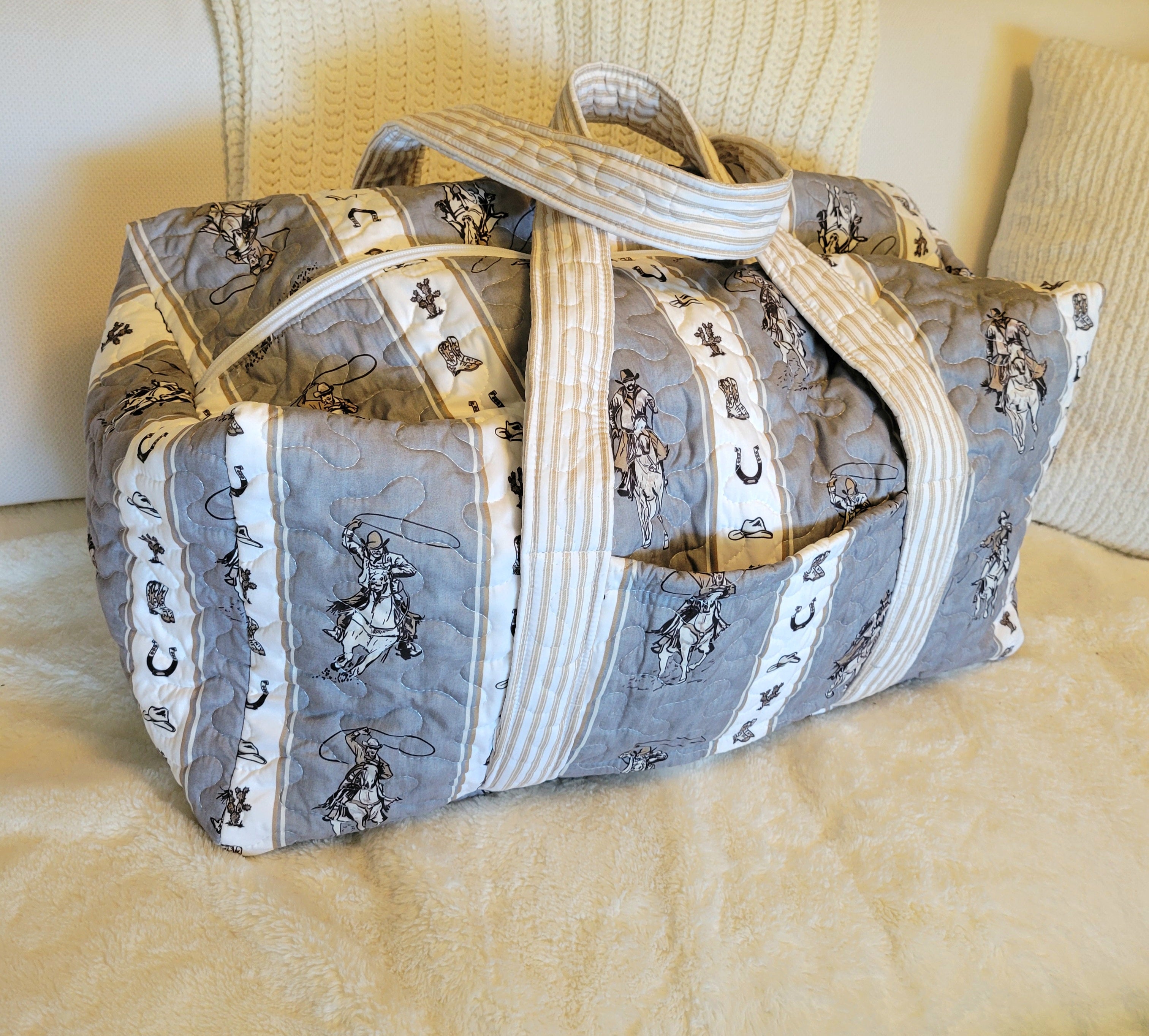 western quilted weekender duffle bag