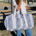 western quilted weekender duffle bag