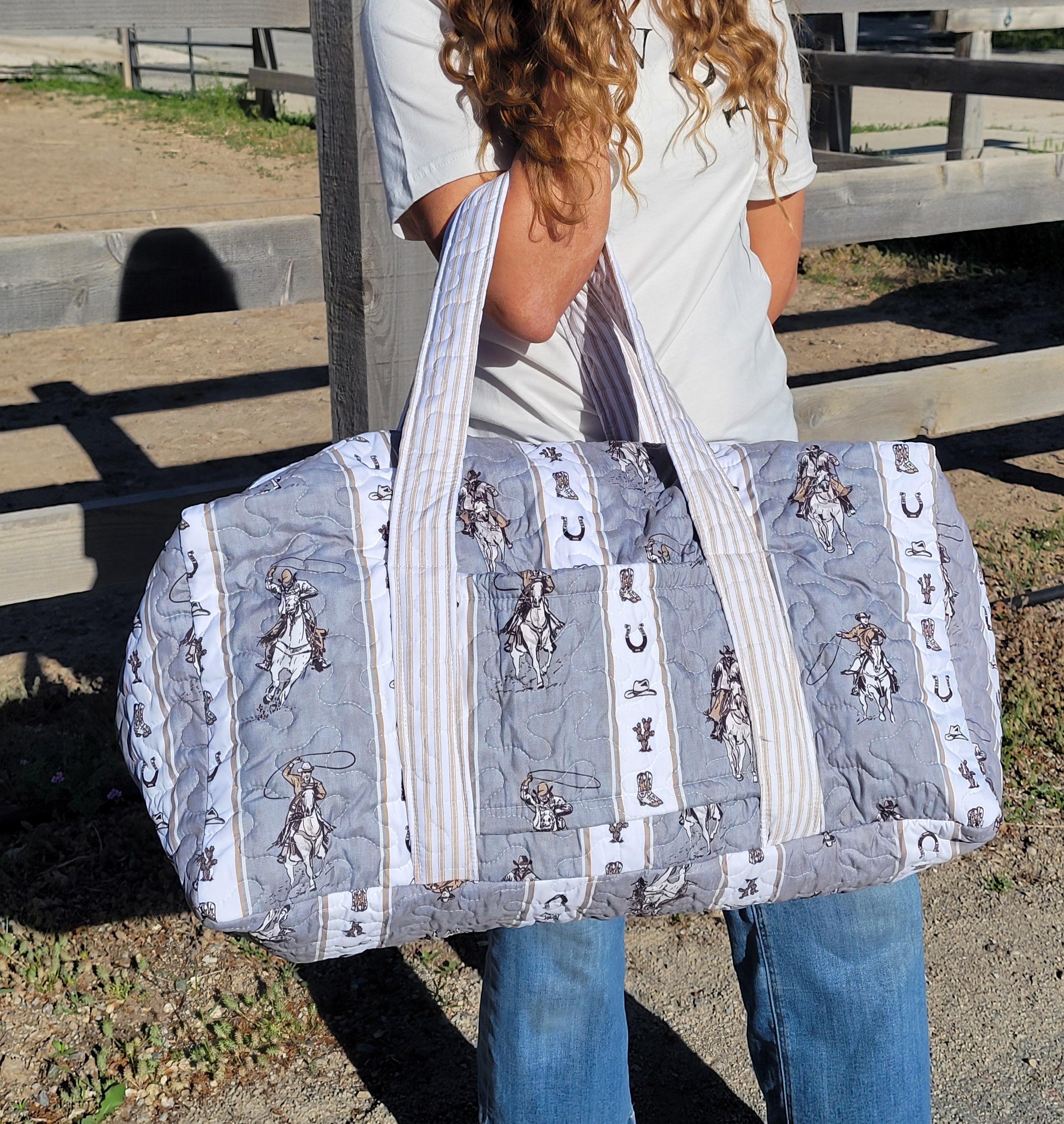 western quilted weekender duffle bag