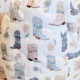 daisy boots quilted makeup bag