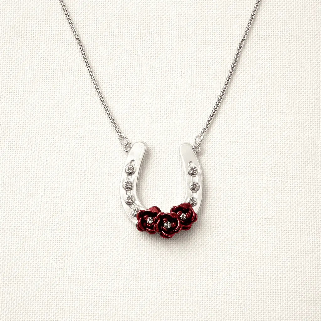 Rose Horseshoe Necklace - Bridle Up Hope Shop