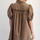 Ruffle Bottom Chambray Dress - Bridle Up Hope Shop