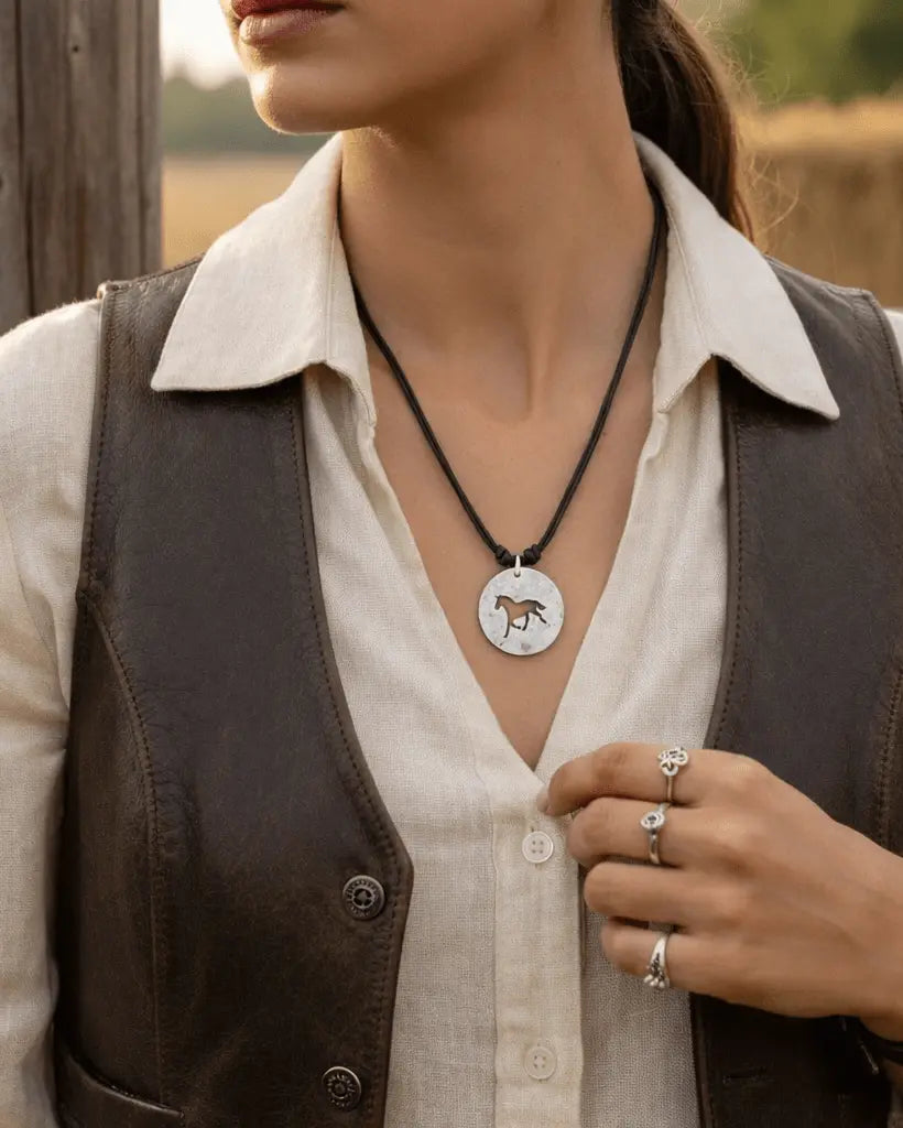 Rustic Horse Cutout Pewter Necklace - Bridle Up Hope Shop