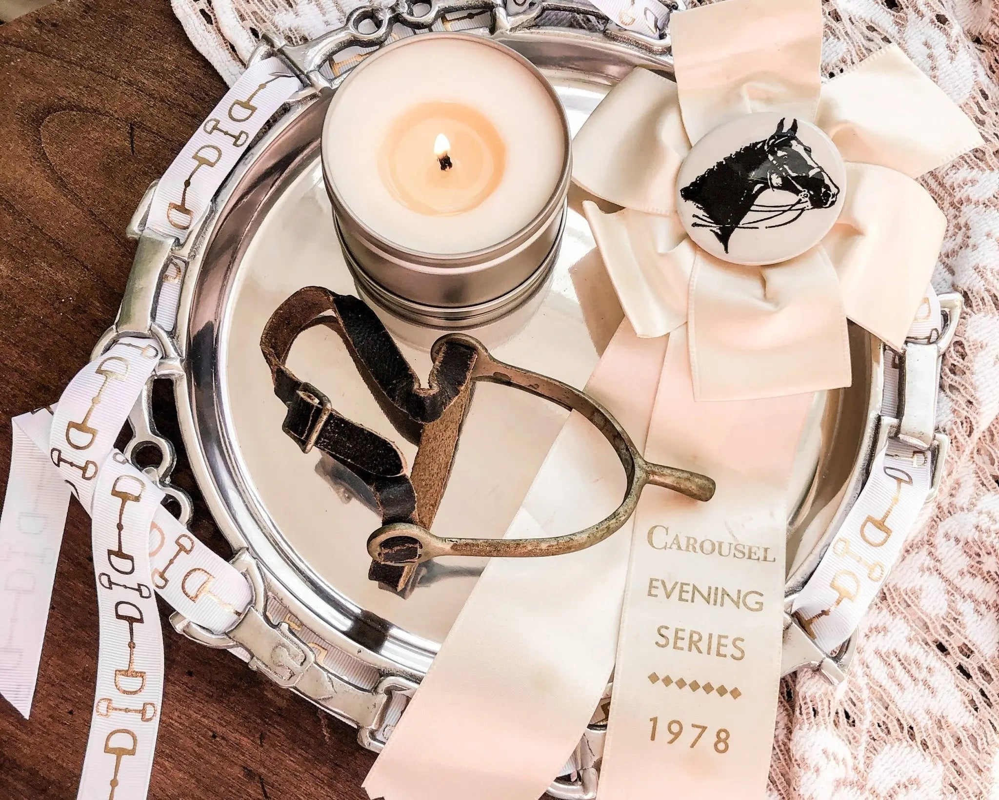 Snaffle Bit Equestrian Round Tray - Bridle Up Hope Shop