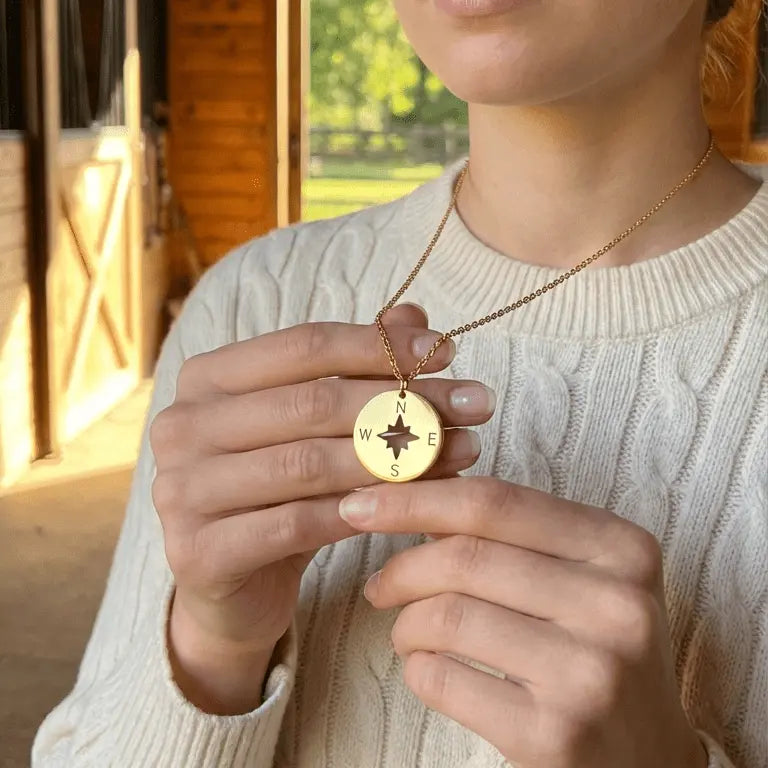 Steady the Reins Compass Necklace - Bridle Up Hope Shop