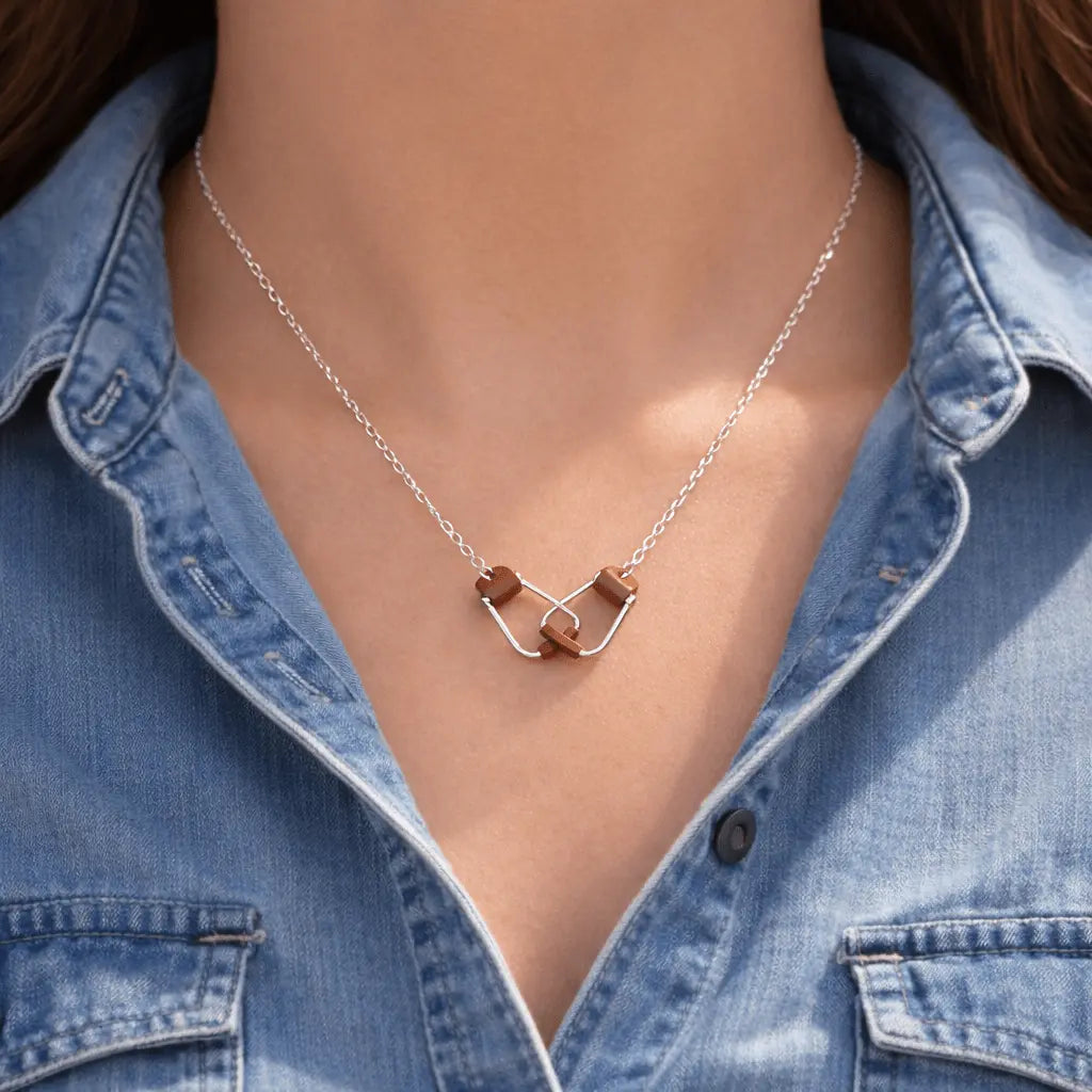Stirrup Interlocked Necklace with Copper - Bridle Up Hope Shop