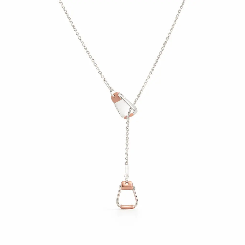Stirrup Lariat Necklace with Copper Tones - Bridle Up Hope Shop