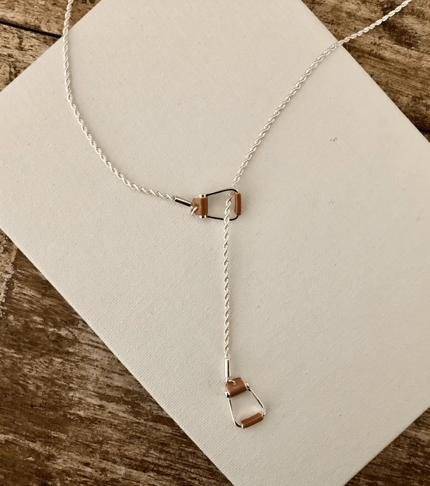 Stirrup Lariat Necklace with Copper Tones - Bridle Up Hope Shop