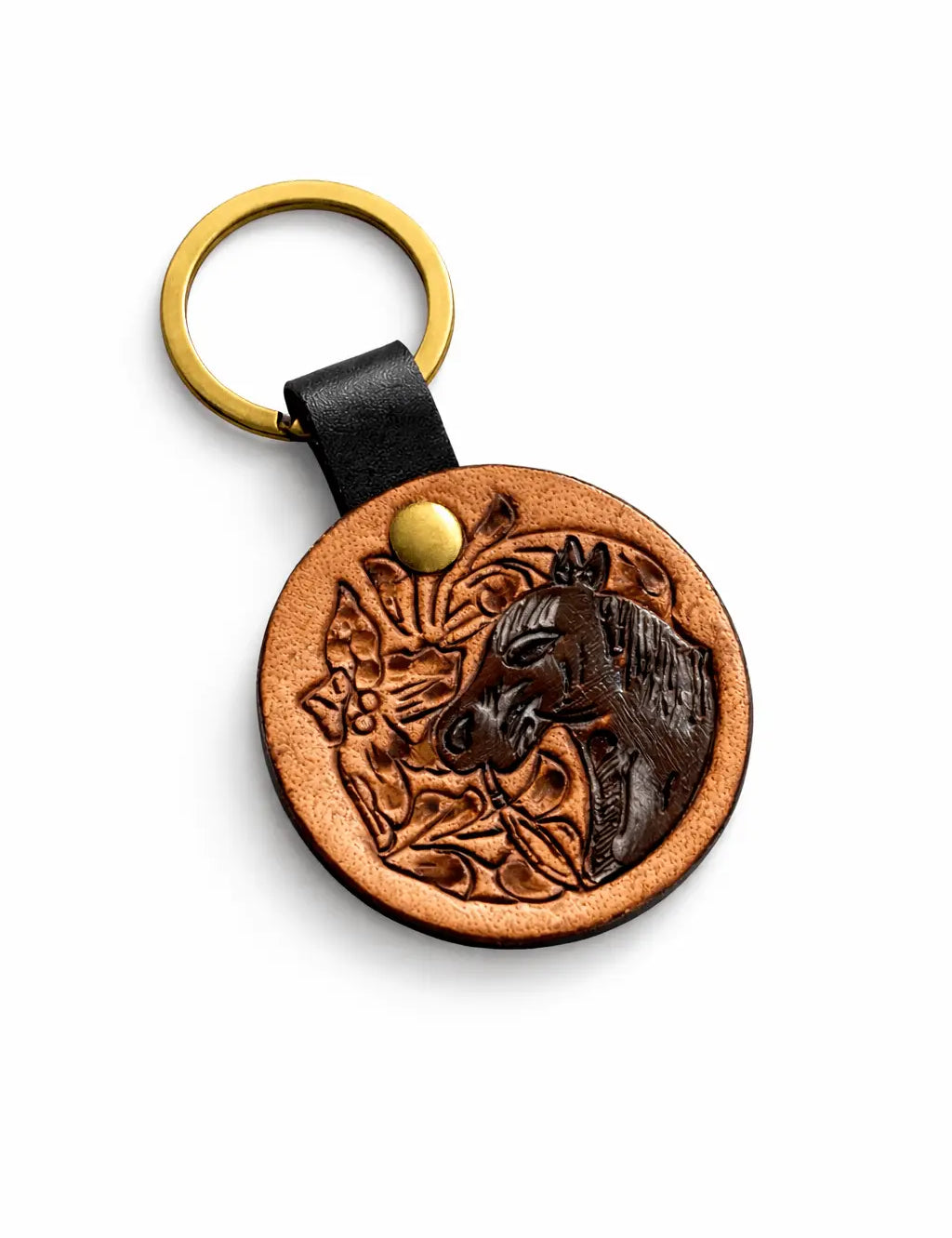 Trail Horse Hand Tooled Key Fob - Bridle Up Hope Shop