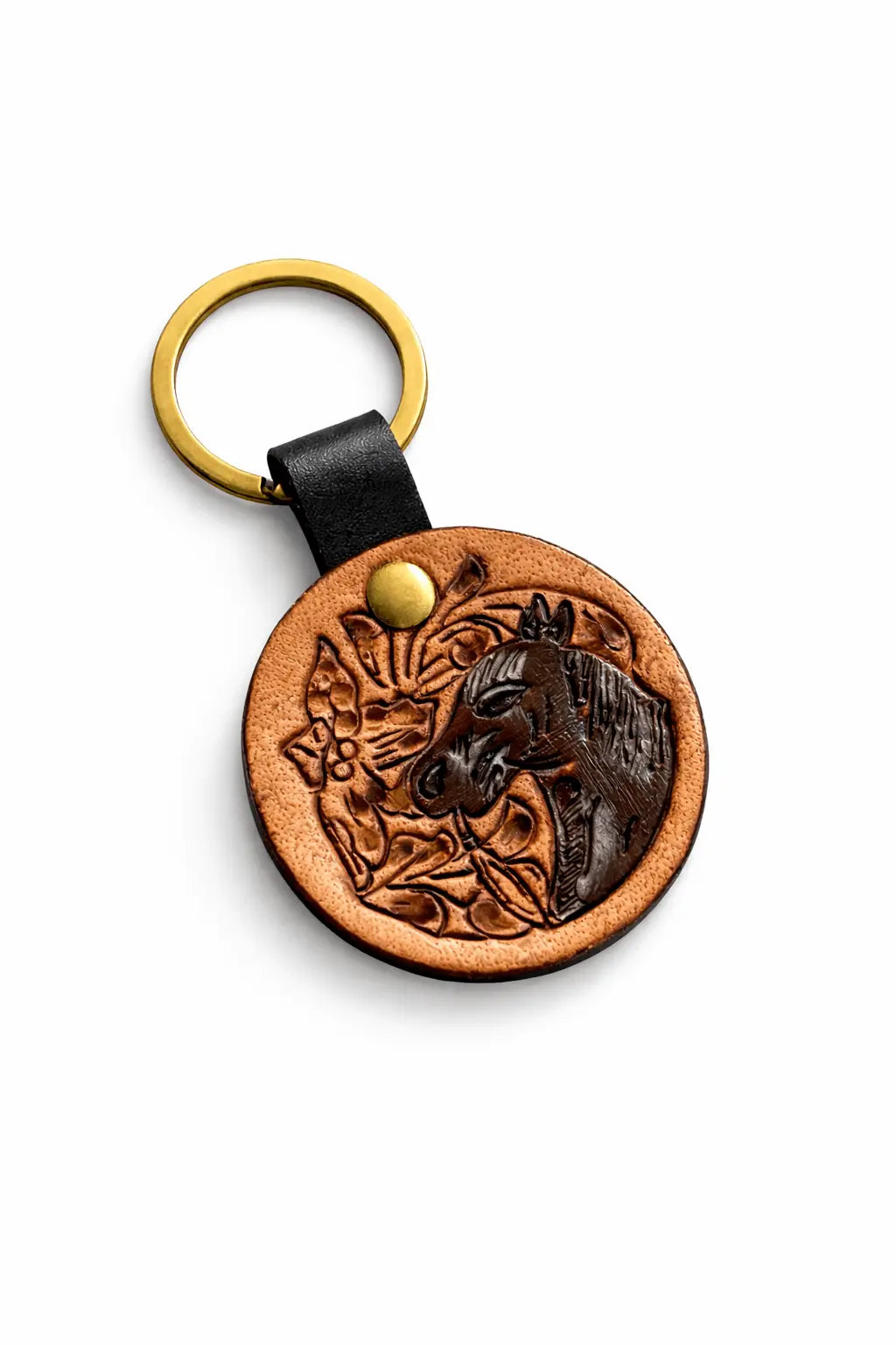 Trail Horse Hand Tooled Key Fob - Bridle Up Hope Shop