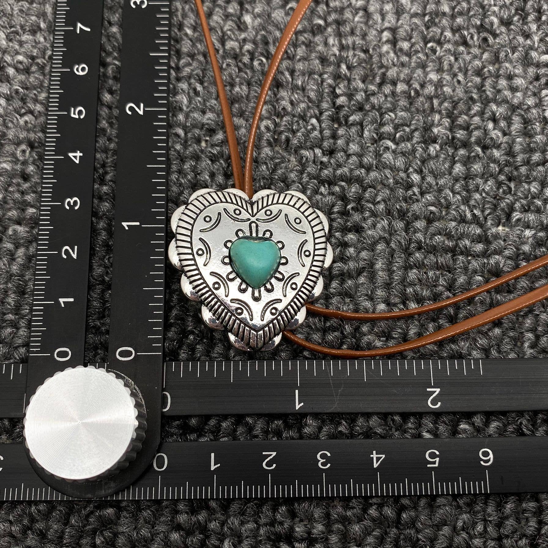 Turquoise Heart Necklace Bolo Tie - Bridle Up Hope Shop