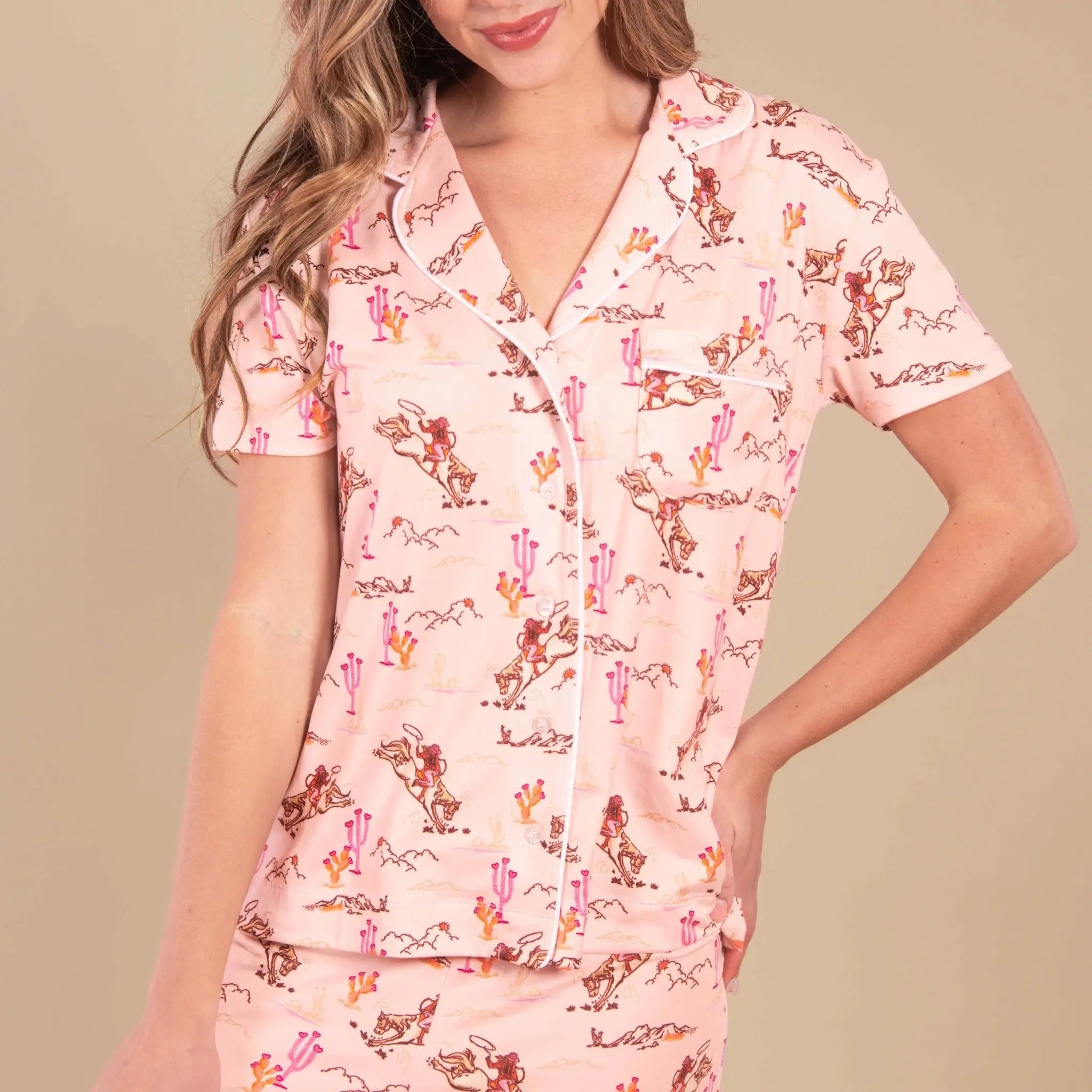Vintage Cowgirl Pajama Top - Bridle Up Hope Shop