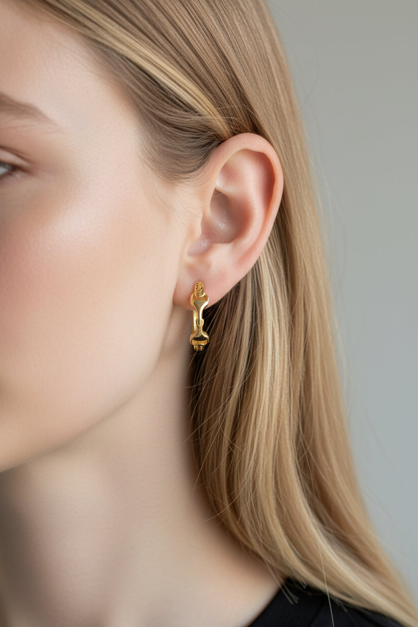 Snaffle Bit Hoop Earrings