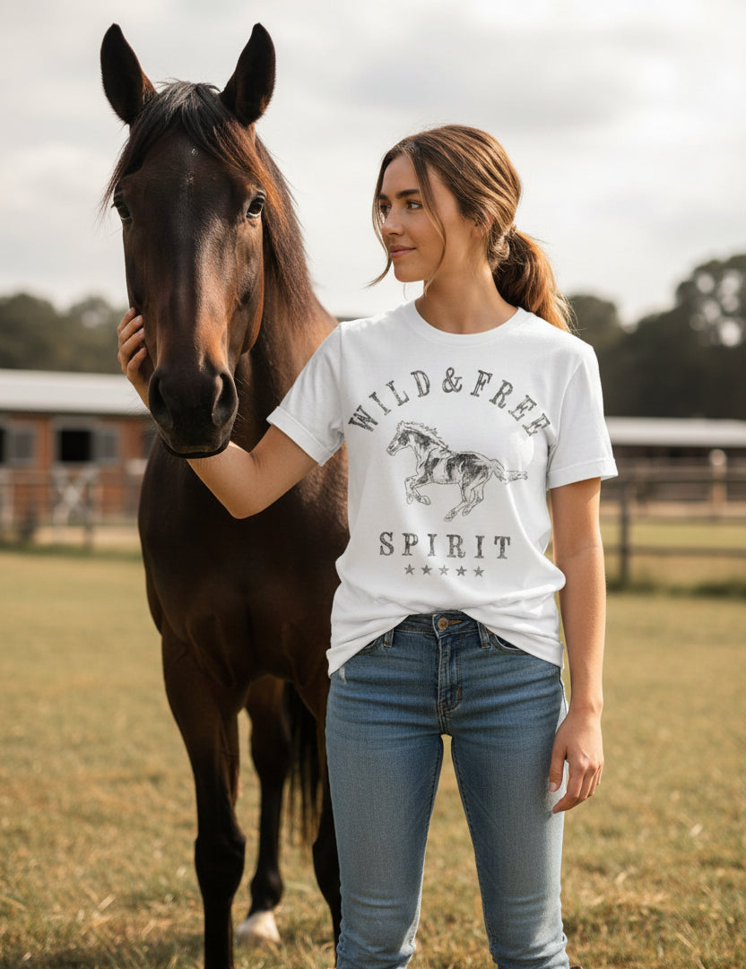 Wild & Free Horse Tee (White)