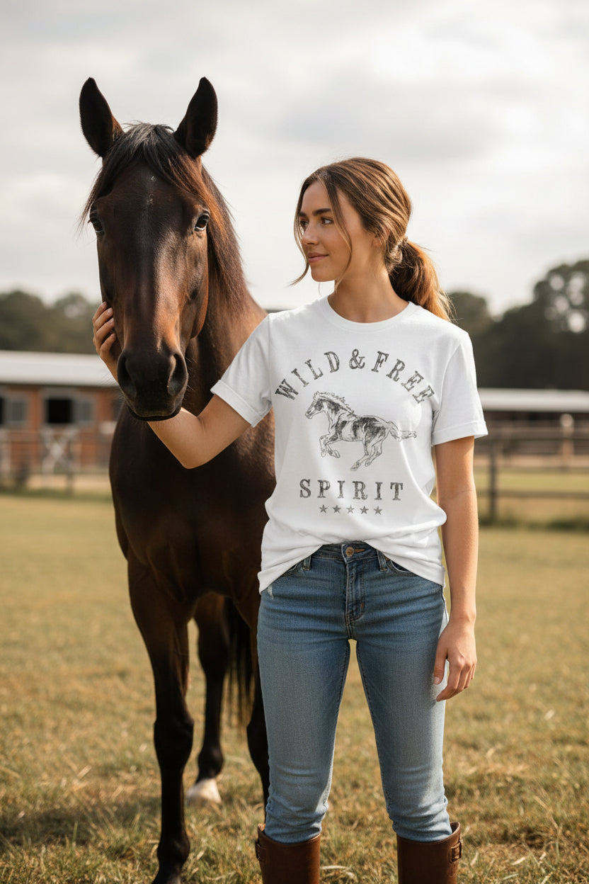 Wild & Free Horse Tee (White)