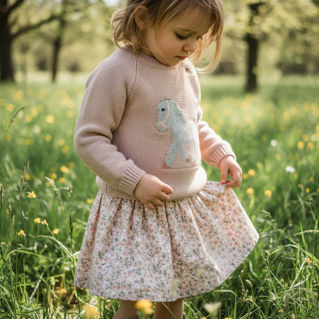 Gwenny Horse Sweater (Blush Pink)