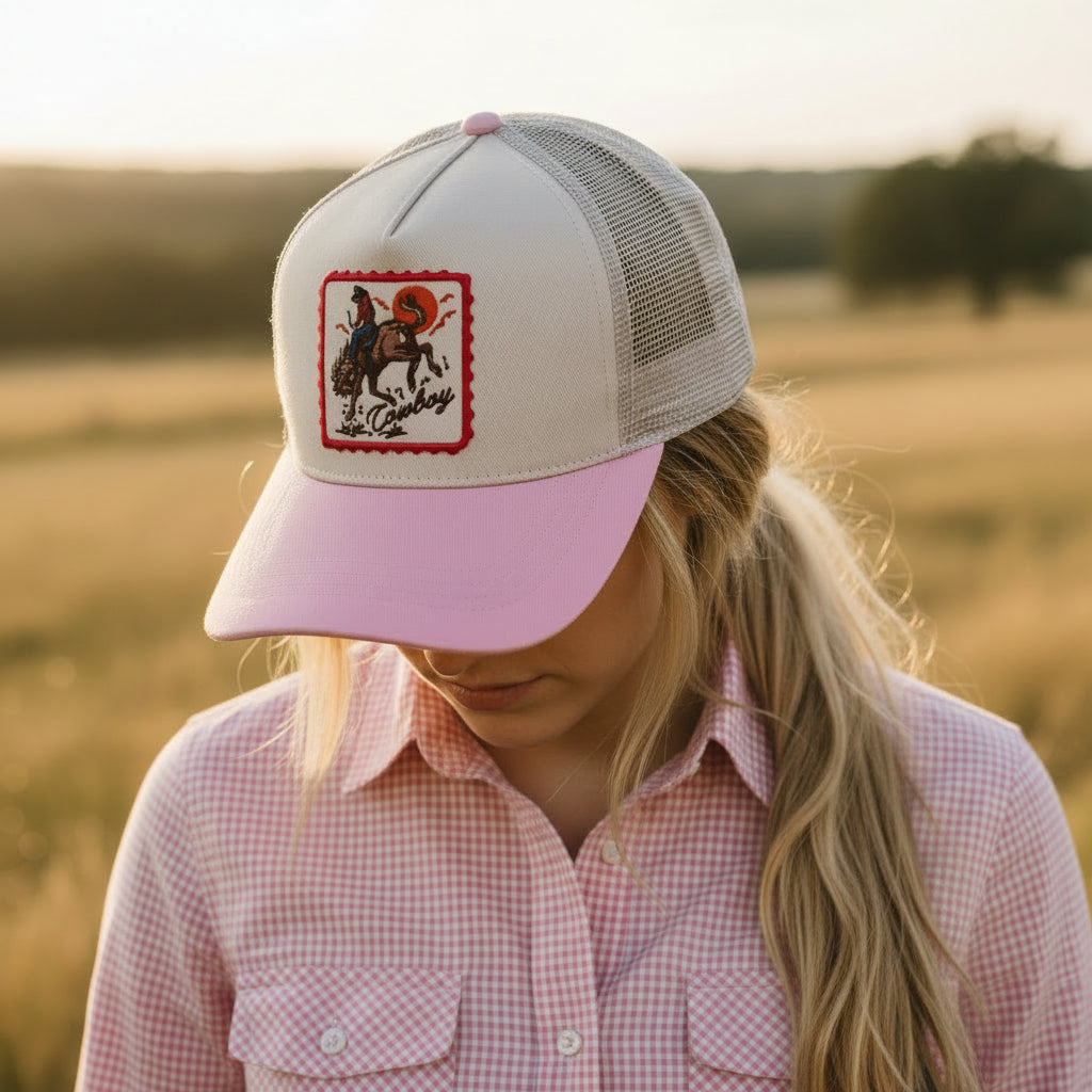 Cowboy Patch Pink Hat
