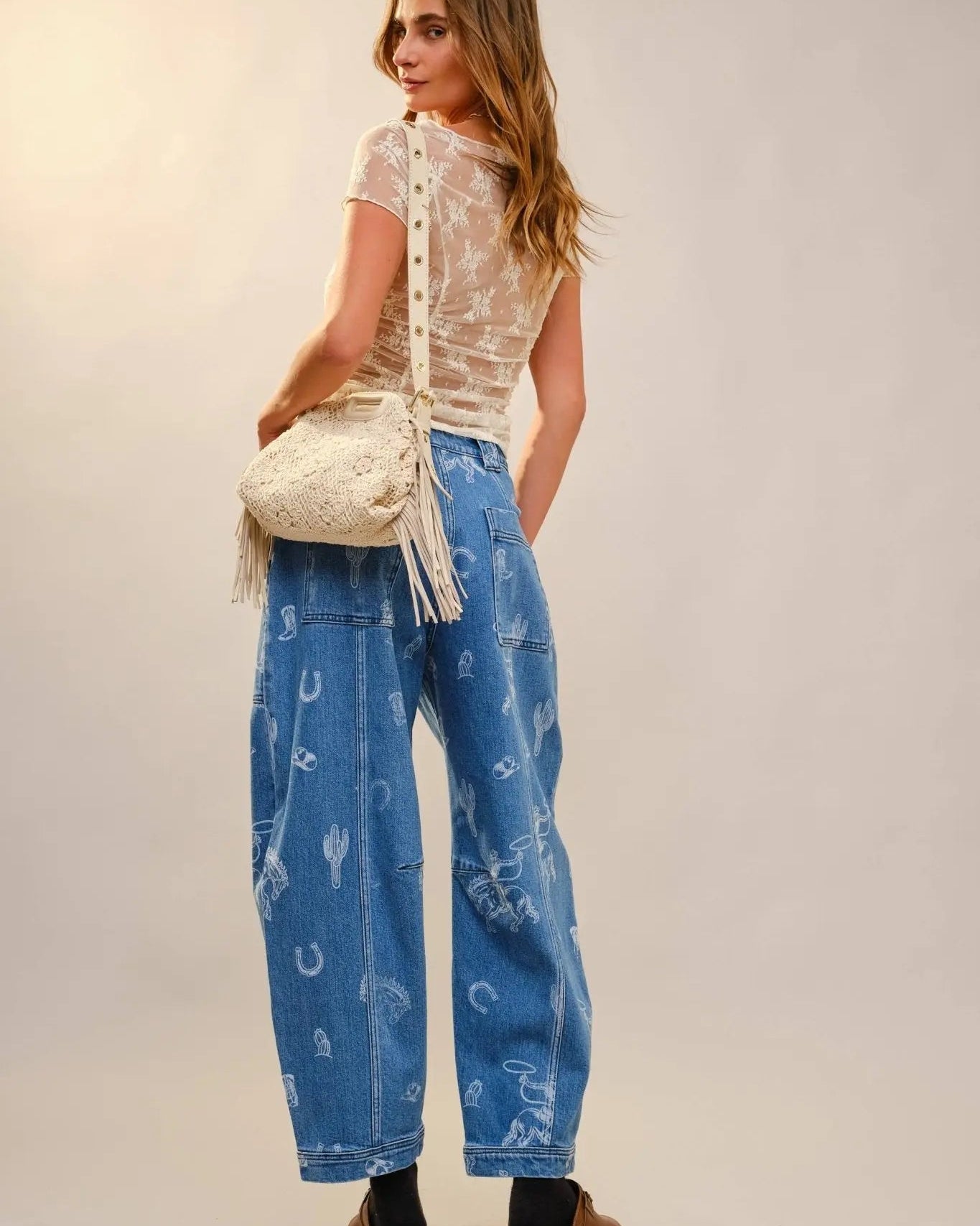 Western Barrel Leg Denim Jean - Bridle Up Hope Shop